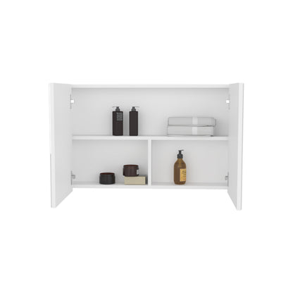 Bouti 19.7" H x 31.5" W Double Door Mirror Medicine Cabinet - White