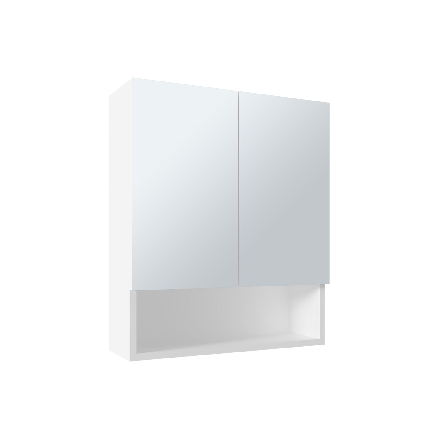 White Bathroom Medicine Cabinet with 2 Doors & 3 Shelves