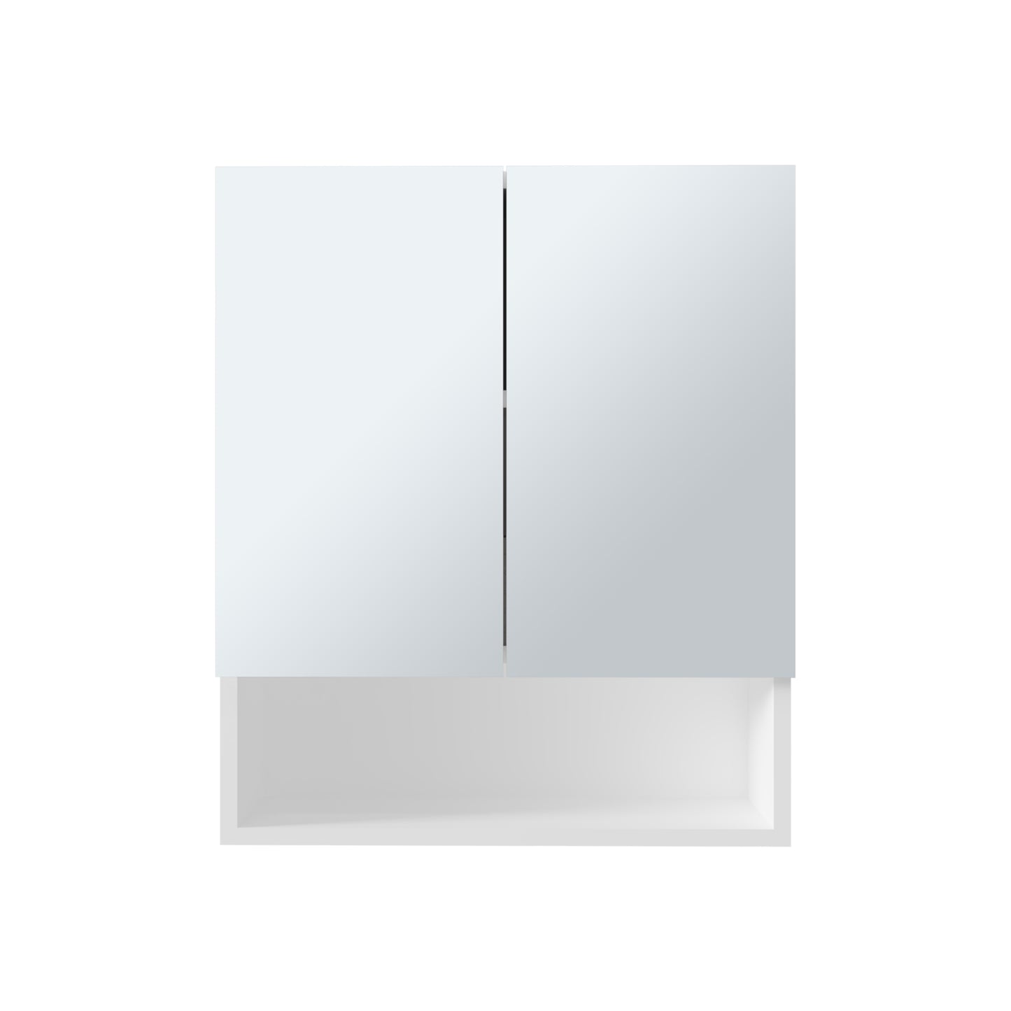 White Bathroom Medicine Cabinet with 2 Doors & 3 Shelves