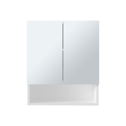 White Bathroom Medicine Cabinet with 2 Doors & 3 Shelves
