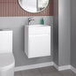 Furman Wide Floating Bathroom Vanity, Resin Sink Compact Wall-Mounted Design With One Door Cabinet, White