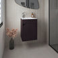 Bethel Floating Wide One-Door Vanity With Resin Sink And Two Shelves, Bathroom Storage, Black
