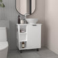 Allegra Floating Vessel Sink Bathroom Vanity, Double Doors, And Storage Shelf, White