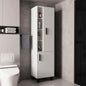 Stanton Tall Storage Cabinet With Two Doors And Three Open Shelves, White