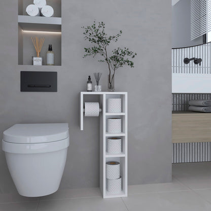 Lodi Freestanding Toilet Paper Cabinet With Slim Vertical Design And Storage Compartment