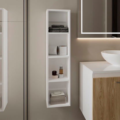 Tall Wall-Mounted Bathroom Cabinet Storage with 4 Open Shelves, Slim Bathroom Organizer