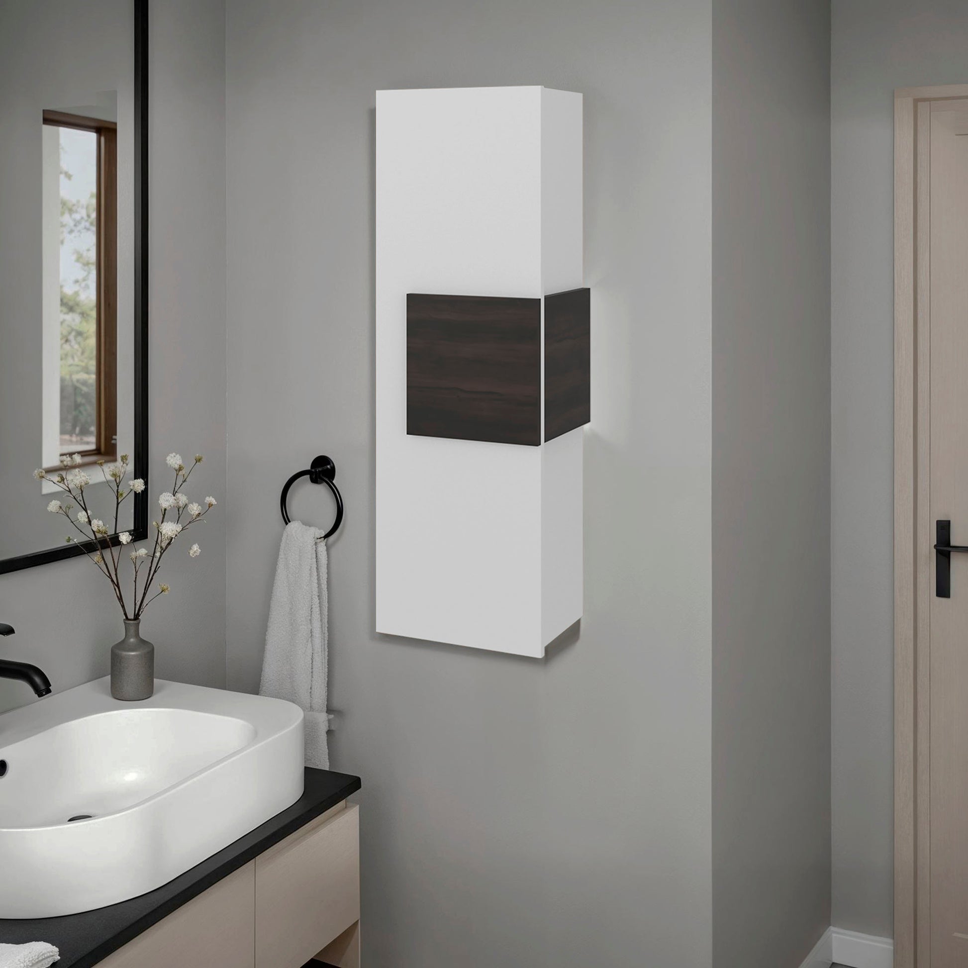 Vanguard Wall-Mounted Single Door Medicine Cabinet with 3 Interior Storage Shleves, Space-Saving Bathroom Storage Organizer with Concealed Shelving