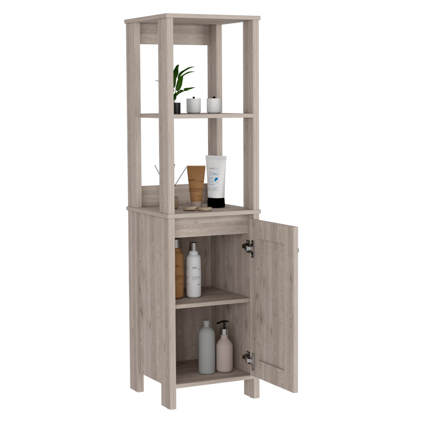 Light Gray Particle Board Bathroom Storage Cabinet for Renovations