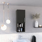 Medicine Cabinet Jozz, Two External Shelves, Metal Handle, Single Door, Black Wengue Finish