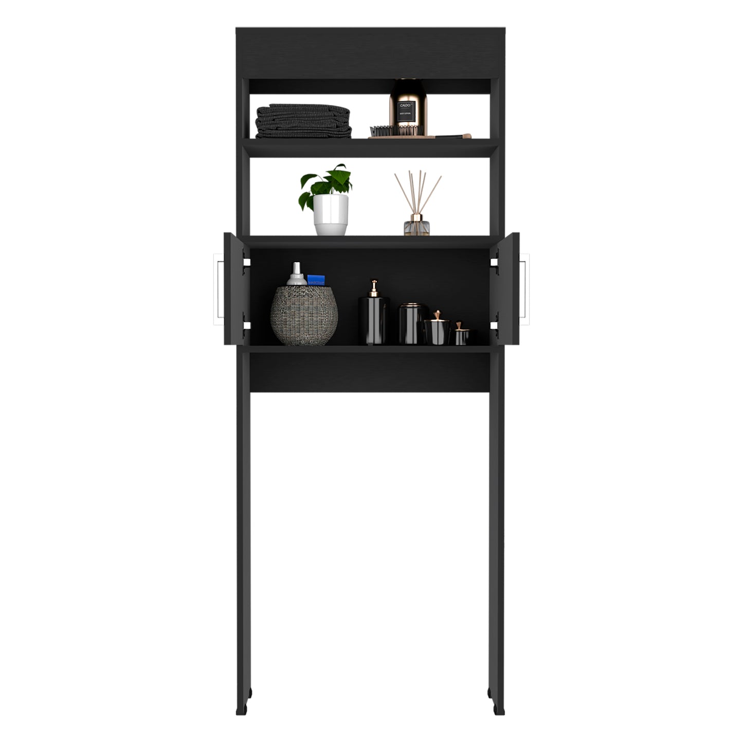 Black Over The Toilet Storage Cabinet - 24.5" W