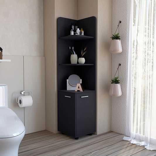 Freestanding Cabinet Kairatu, Bathroom, Black