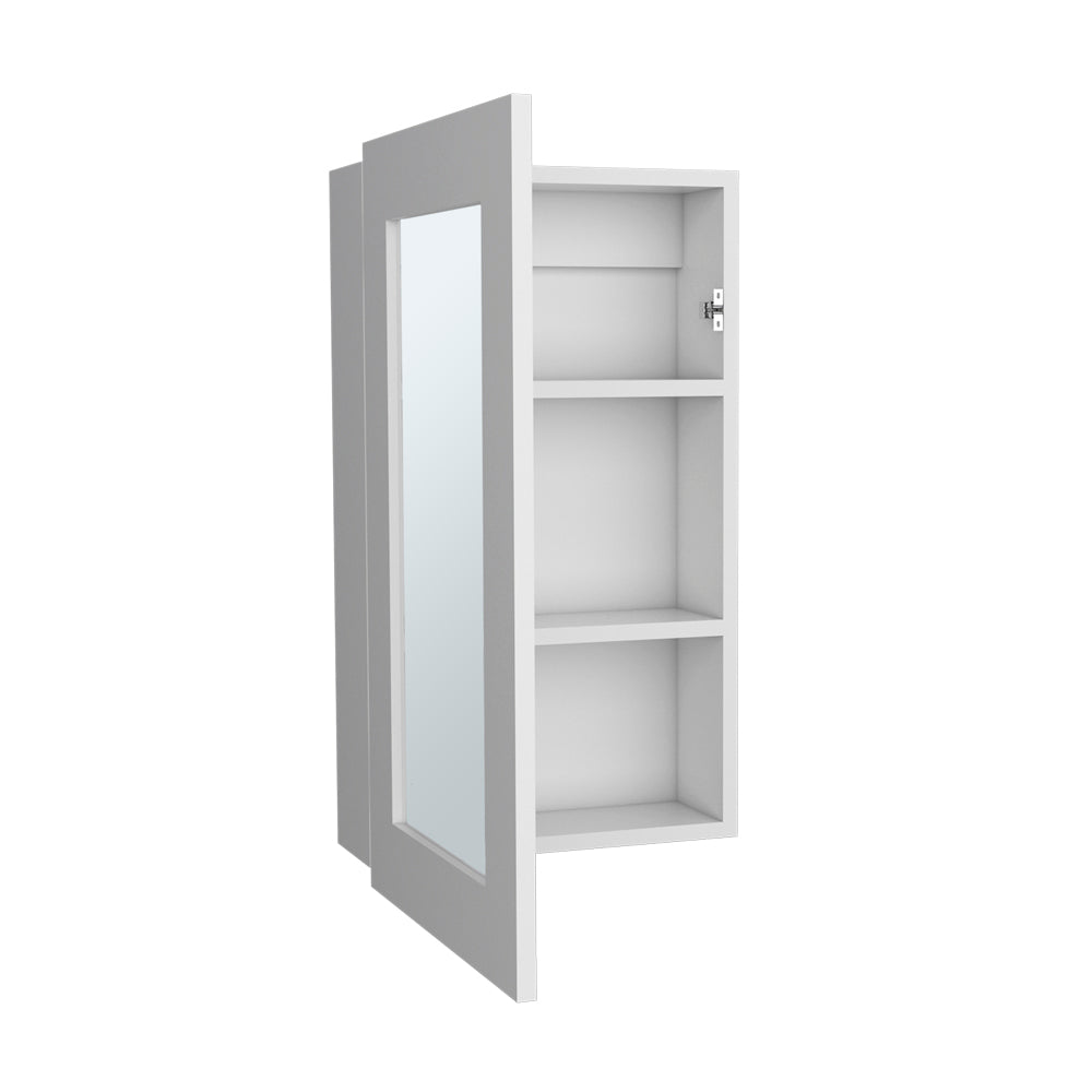 White Bathroom Storage Cabinet with Mirrored Door