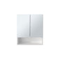 White Bathroom Storage Cabinet with Mirrored Doors