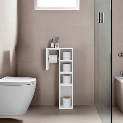 Redmond Cabinet Toilet Paper Storage, 4 Compartments, White Manufactured Wood Finish