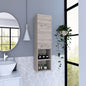 Medicine Single Door Cabinet 32" H, Two Interior Shelves, Two External Shelves, Light Gray