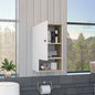 Medicine Single Door Cabinet 28" H, One Shelf, Two Interior Shelves, Light Oak / White