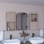 Wall Mounted Bathroom Medicine Cabinet Eak 24" H, Two Doors, Two Shelves,White Oak