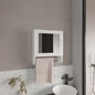 Medicine Cabinet 19.70" H, with 1 Door, 2 Shelves, 1 Mirror, White