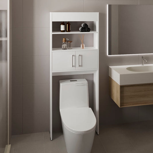 Over The Toilet Cabinet 63" H, Two Shelves, Double Door