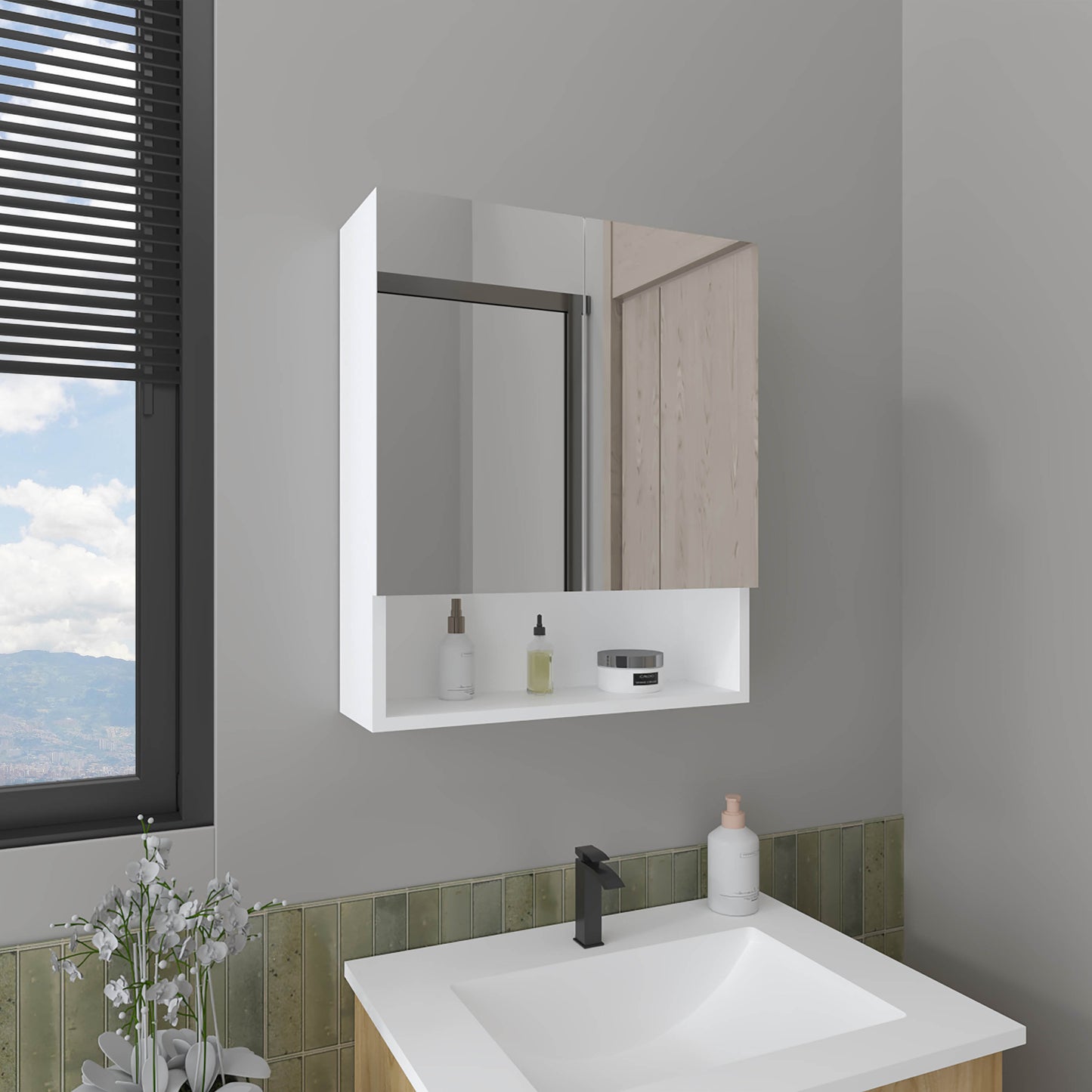 Medicine Cabinet, 2 Doors, 3 Shelves, 1 Mirror