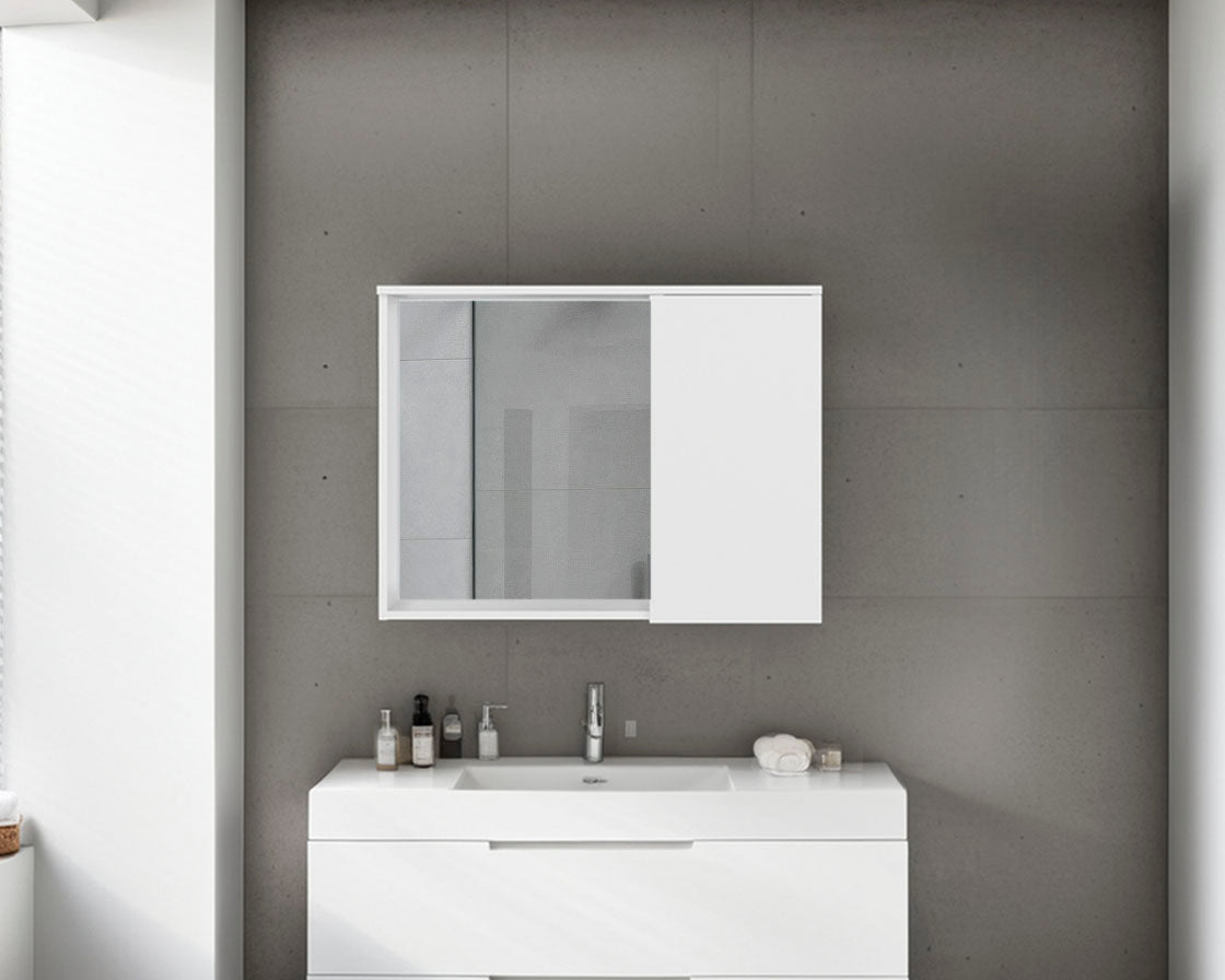 Nome Medicine Cabinet with Interior Storage Compartments, White