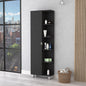 Los Angeles Linen  Cabinet, Five Shelves, One Cabinet, Divisions