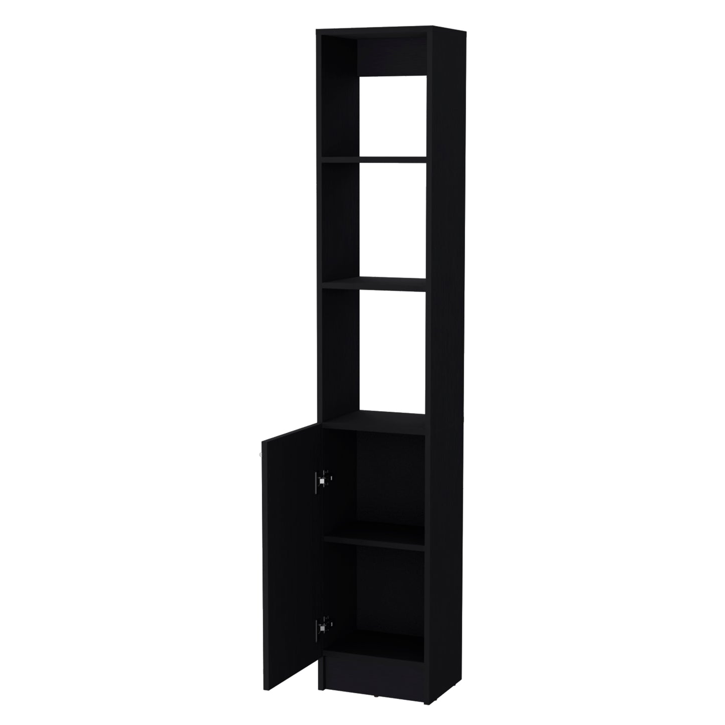 Black Bathroom Storage Cabinet with 5 Shelves