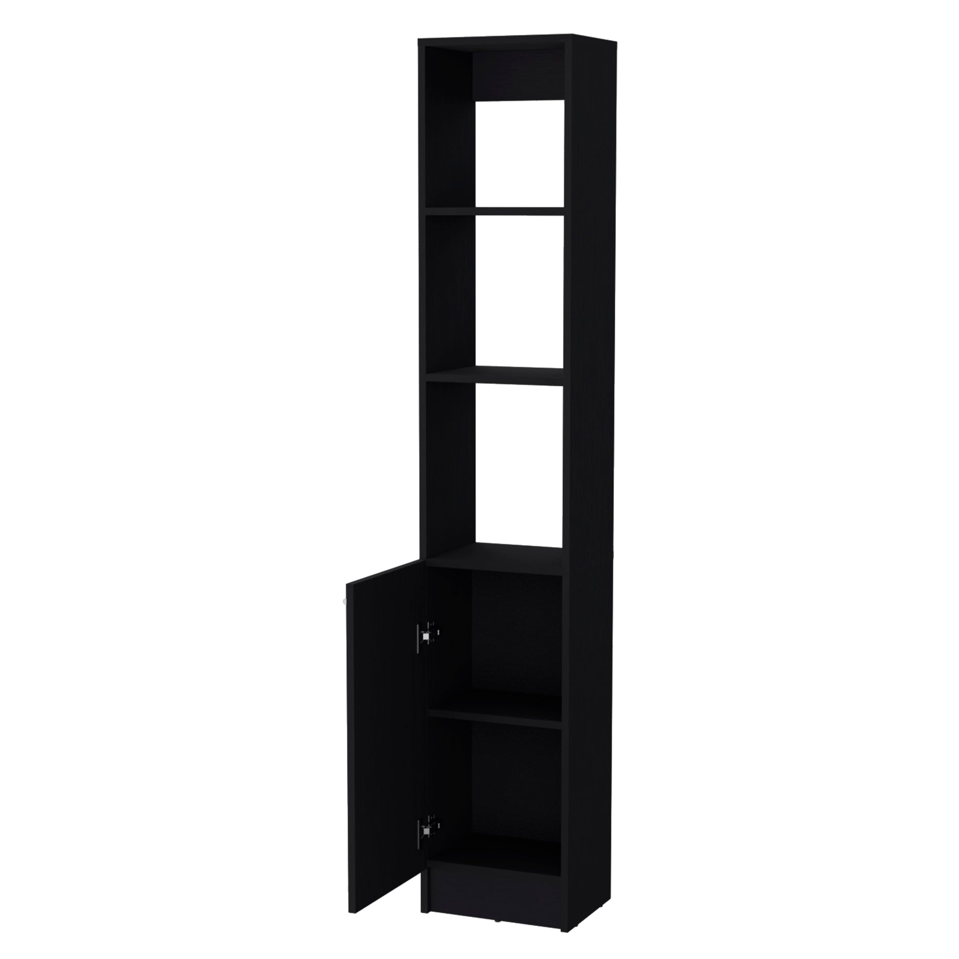 Black Bathroom Storage Cabinet with 5 Shelves