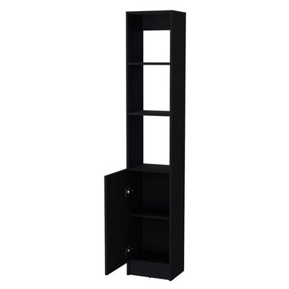 Black Bathroom Storage Cabinet with 5 Shelves