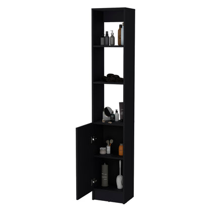 Black Bathroom Storage Cabinet with 5 Shelves