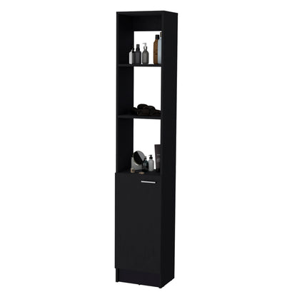 Black Bathroom Storage Cabinet with 5 Shelves