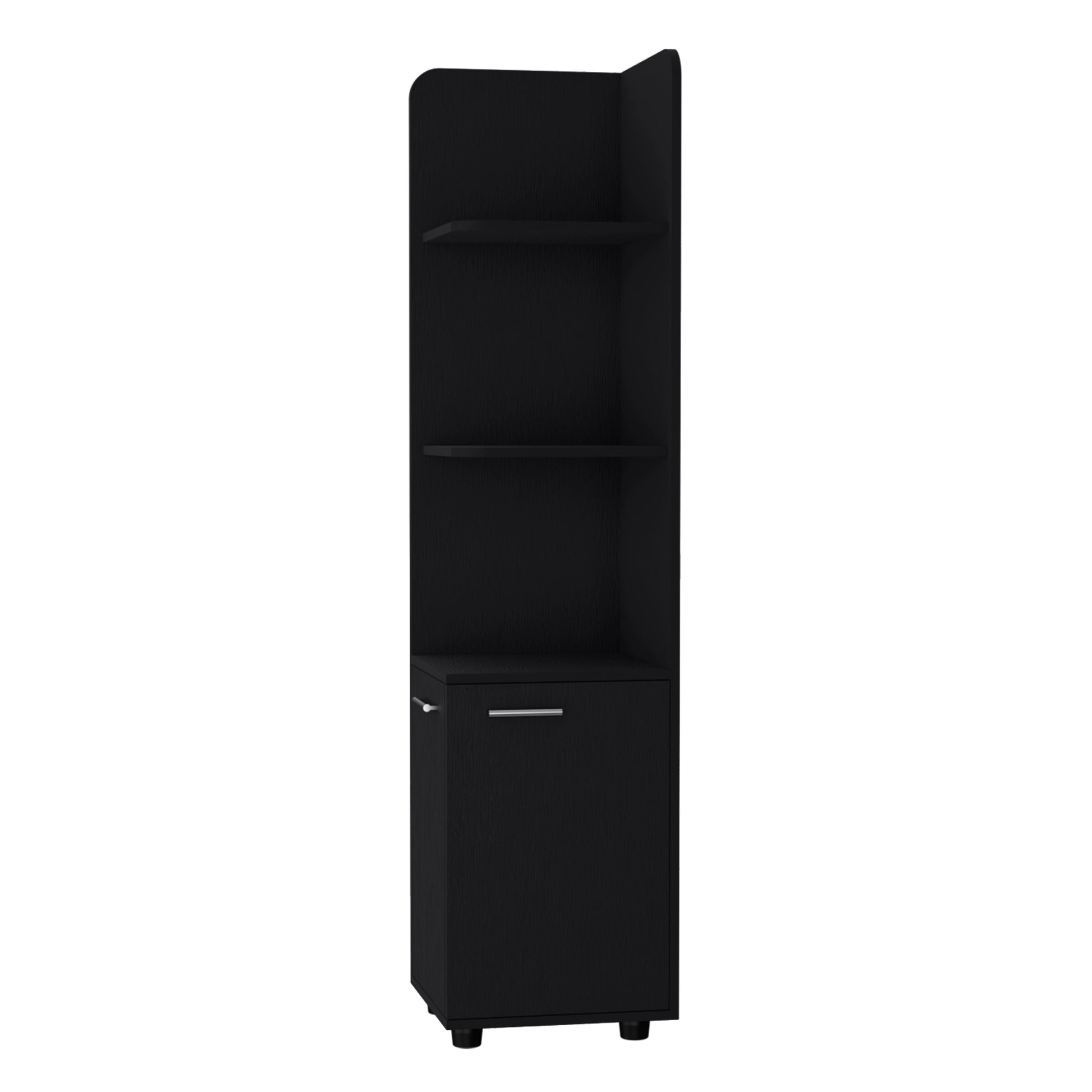 Black Melamine Freestanding Bathroom Cabinet with Legs