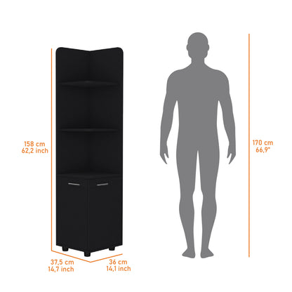 Black Melamine Freestanding Bathroom Cabinet with Legs