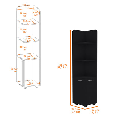 Black Melamine Freestanding Bathroom Cabinet with Legs