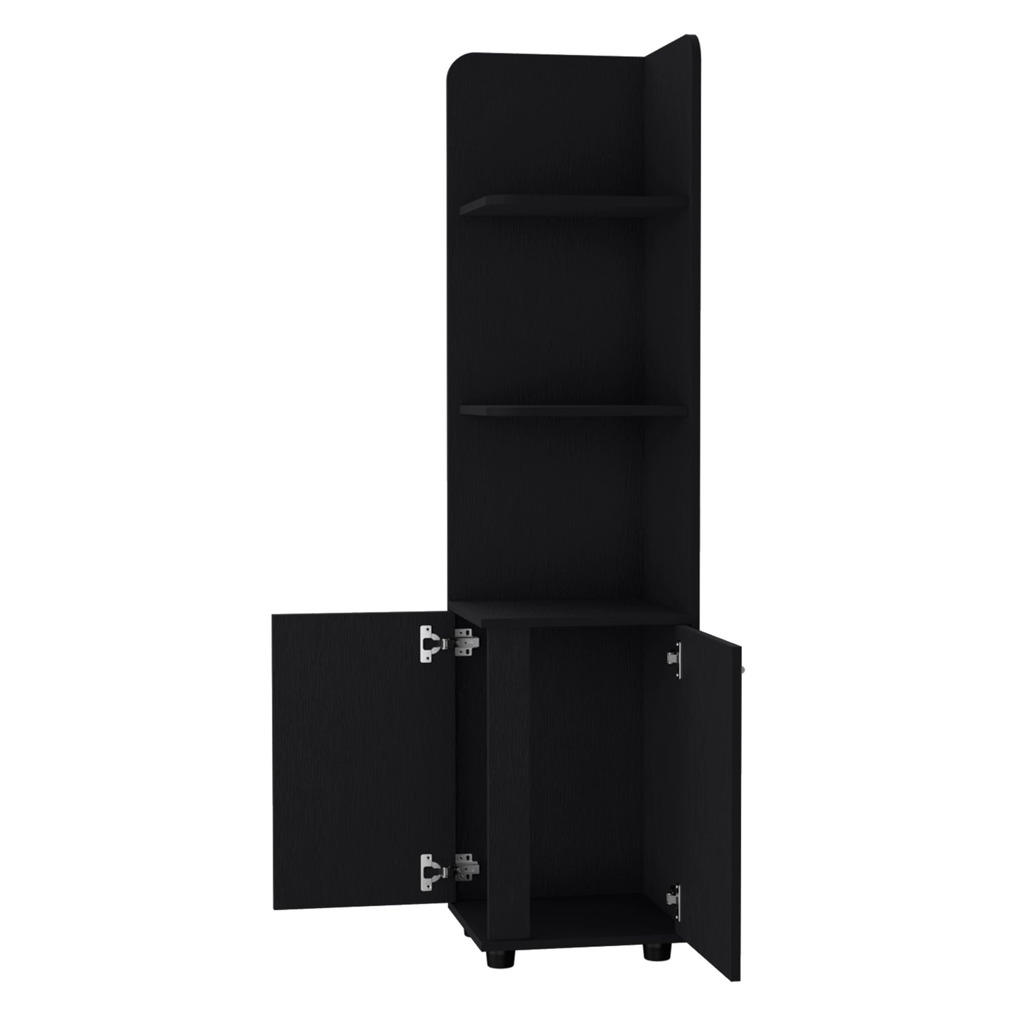 Black Melamine Freestanding Bathroom Cabinet with Legs