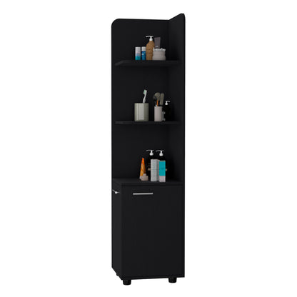 Black Melamine Freestanding Bathroom Cabinet with Legs