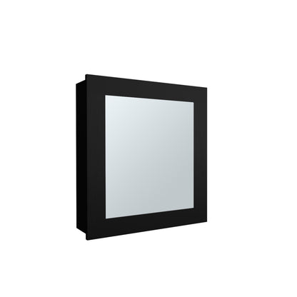 Black Wall Mounted Medicine Cabinet with Mirror