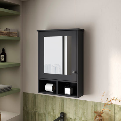 Poston Medicine Cabinet With a Door And Included Mirror, Black