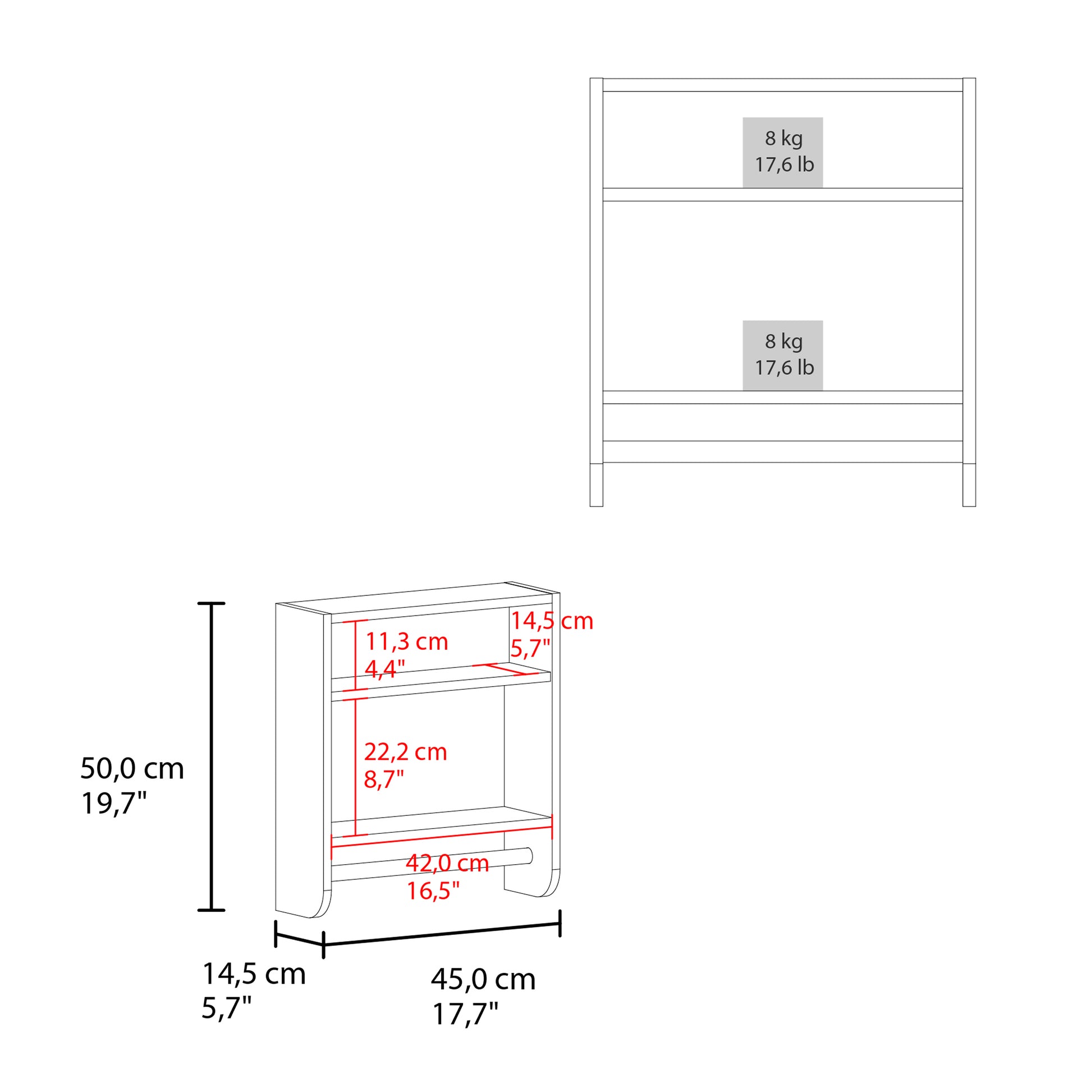 Wall Mounted White Medicine Cabinet with Mirror & Towel Bar for Bathroom