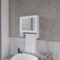 Pine Medicine Cabinet in Melamine With a Towel Bar And Included Mirror, White