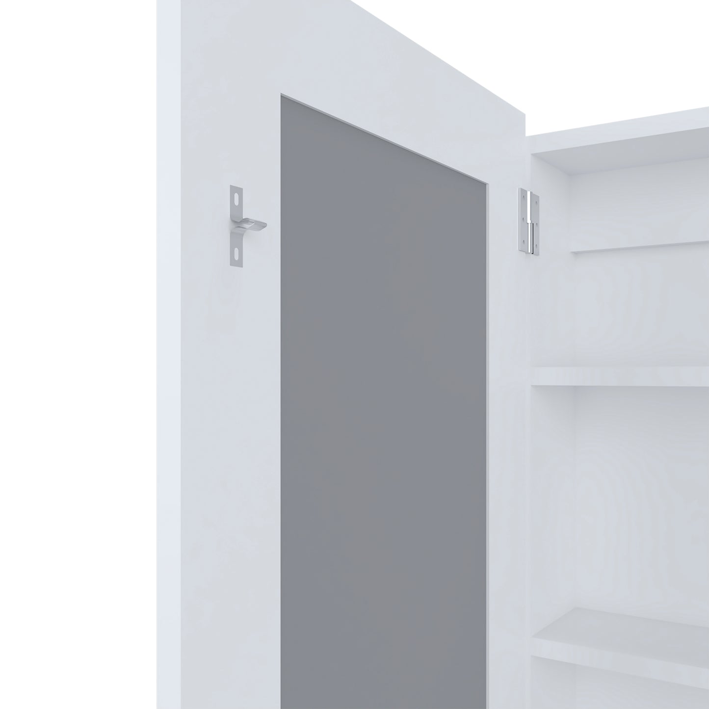 White Medicine Cabinet With Mirror - Wall Mounted Storage