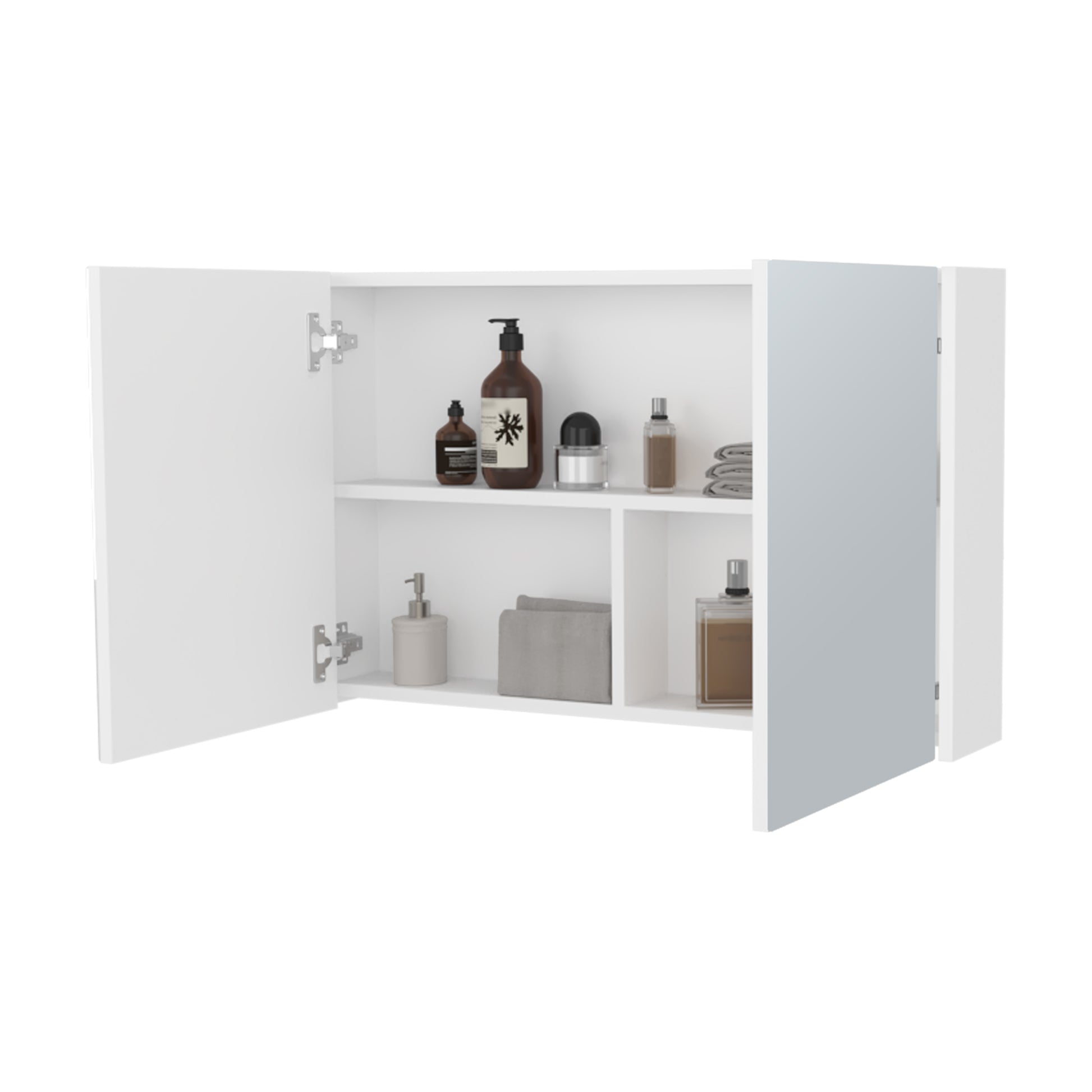 McNary Medicine Cabinet - White, 2 Doors, Wall Mounted