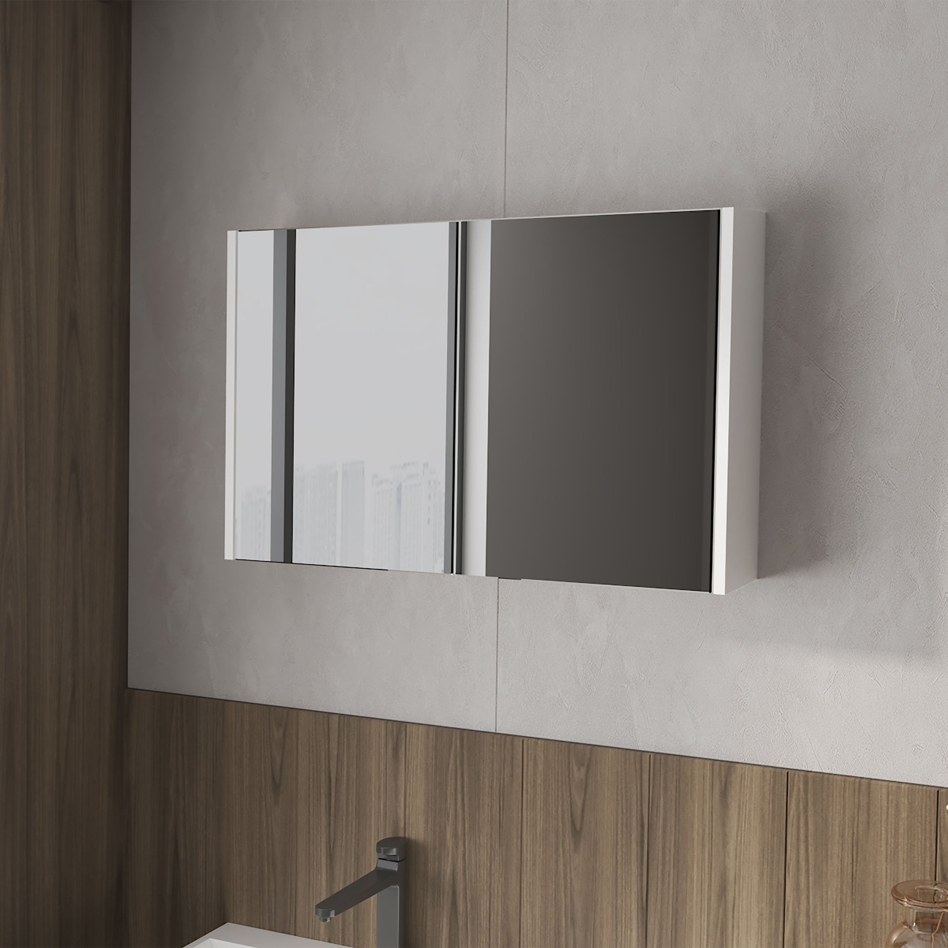 McNary Medicine Cabinet With Included Mirrors And 2 Doors, White
