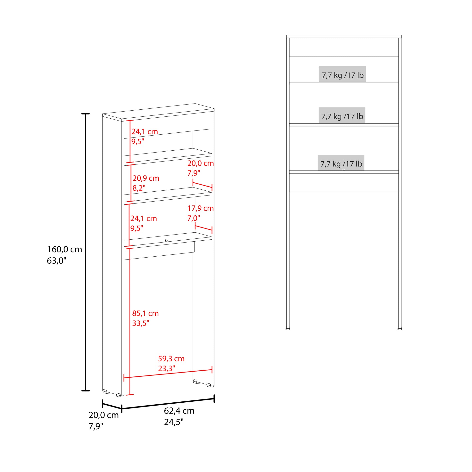 Over The Toilet Storage Cabinet White Bathroom Shelf