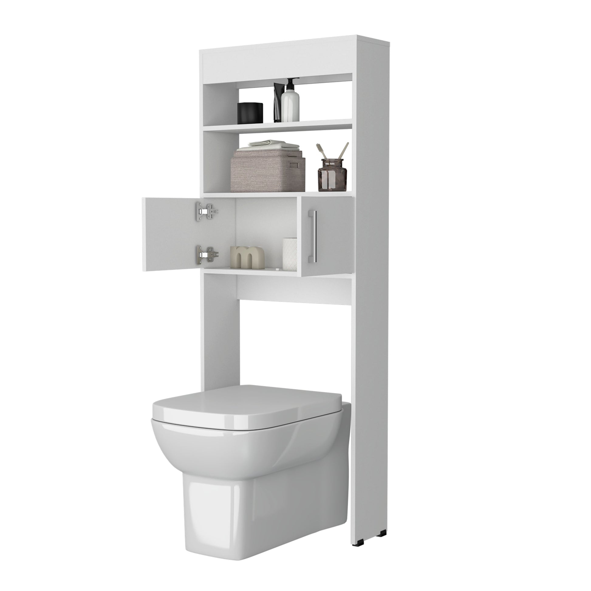 Over The Toilet Storage Cabinet White Bathroom Shelf