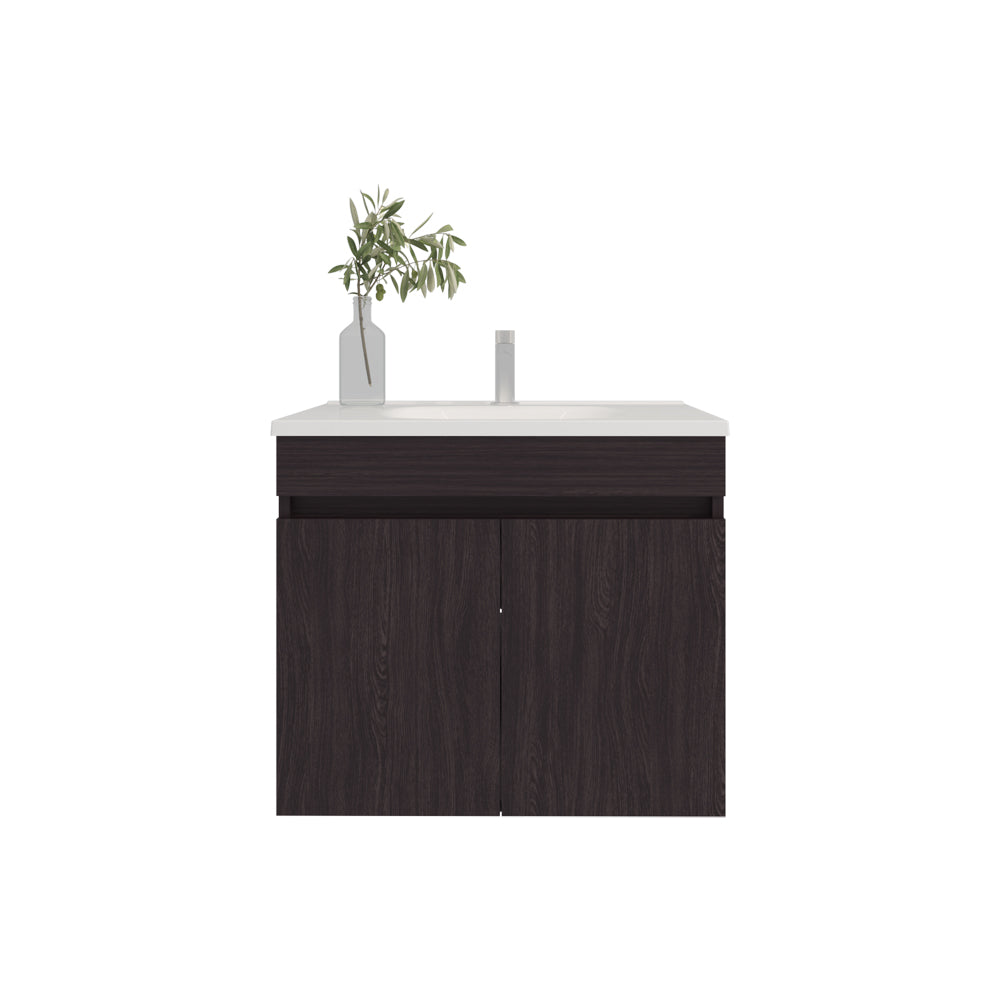 Wenge Bathroom Vanity with 2 Doors - 19.7" Storage