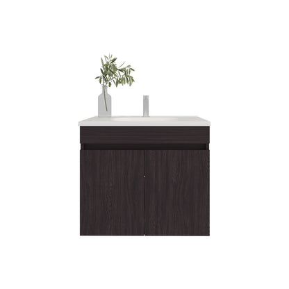 Wenge Bathroom Vanity with 2 Doors - 19.7" Storage