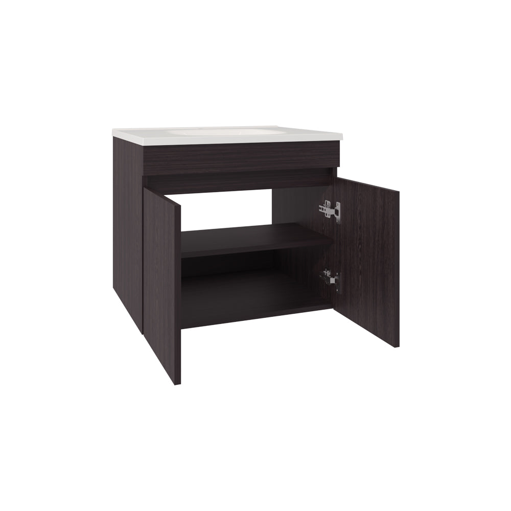 Wenge Bathroom Vanity with 2 Doors - 19.7" Storage