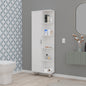 FM FURNITURE Randall Linen Cabinet, with 1  door and 9 shelves, White