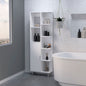 FM FURNITURE Quimby Linen Cabinet, with 1 door and 9 shelves, White